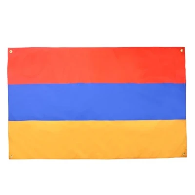 Afbeelding van AZ FLAG Armeense vlag 150 x 90 cm met 4 ogen, paviljoen voor balkon of muur