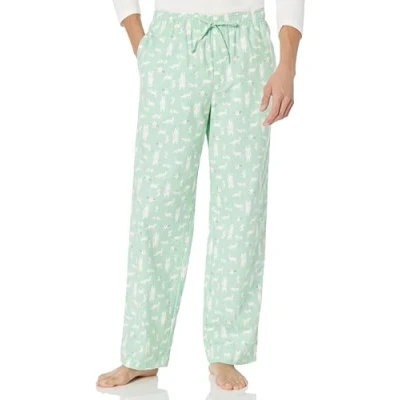 Afbeelding van Amazon Essentials Men&#039;s Flanellen pyjamabroek (verkrijgbaar in grote en lange maten), Mintgroen Bosdieren, L
