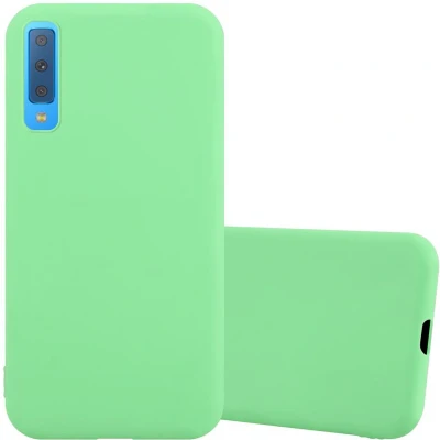 Afbeelding van Cadorabo Hoesje geschikt voor Samsung Galaxy A7 2018 in CANDY PASTEL GROEN Beschermhoes TPU silicone Case Cover