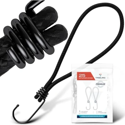 Afbeelding van TRIBURG spanrubber met haak [25 stuks / 18cm] Hoogwaardige Universele voor buiten, huishouden of ladingzekering Dekzeilspanner