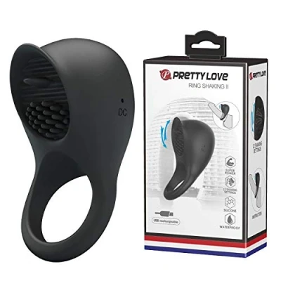 Afbeelding van PRETTY LOVE VIBRATING PENIS RING WITH BLACK TONGUE