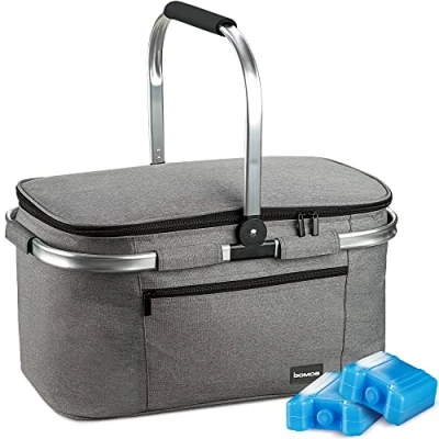 Afbeelding van bomoe koeltas picknickmand opvouwbaar IceBreezer K47 47x27x26 cm 32 liter perfect voor barbecues of boodschappen