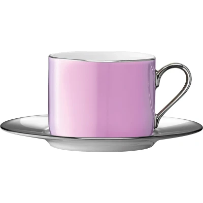 Afbeelding van Theeglas L.S.A. Palazzo en Schotel Pink 250 ml