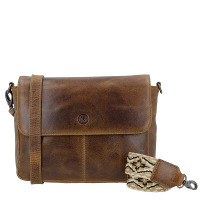 Afbeelding van Hide &amp; Stitches Next Navajo Shoulderbag brown damestas