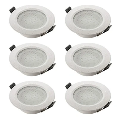 Afbeelding van SEBSON 6x Inbouwspot Badkamer IP44 incl. GU10 Fitting (LED/Halogeen) Boorgat Ø70mm, Wit Mat Gepoedercoat Aluminium, Plafondspot Ø90x29mm