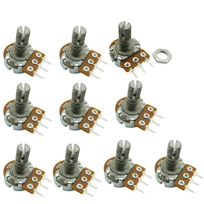 Afbeelding van Aihasd 10PCS B1K 1K Ohm Adjustment Single Lineair Rotary Taper potentiometer schacht 15mm