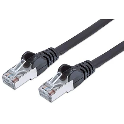 Afbeelding van PremiumCord Netwerkkabel, ethernet, LAN en patchkabel CAT6a, 10Gbit/s, S/FTP PIMF afscherming, AWG 26/7, 100% Cu, snel flexibel robuust RJ45 kabel, zwart, 1,5 m