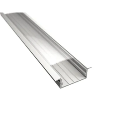 Afbeelding van 1m LED inbouwprofiel WIDE IN 20 aluminium wit voor strips incl. afdekking helder, tot max. 20mm (1m profiel + transparante afdekking)