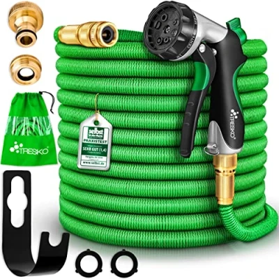 Afbeelding van TRESKO® flexibele tuinslang, verlengd 30 m, waterslang flexibel met 3 voudige latexkern, rekbare slang, all...