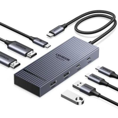 Afbeelding van UGREEN Revodok Pro 10Gbps USB C Hub 2HDMI 4K@60Hz Docking Station Dual Dsiplay met 2*USB A 3.2 en PD 100W Compatibel XPS 13/15, Chromebook, MacBook Air/Pro, Surface 9 dergelijke.