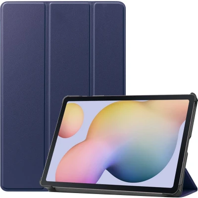 Afbeelding van Case2go Tablet Hoes geschikt voor Samsung Galaxy Tab S7 (2020) Tri Fold Book Case Donker Blauw