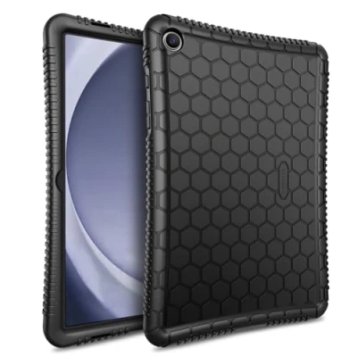 Afbeelding van Fintie Siliconen hoes voor Samsung Galaxy Tab A9 Plus 11 Inch 2023 Model (SM X210/X216/X218), Honey Comb Series Kindvriendelijke Lichtgewicht Schokbestendige Beschermhoes Zwart