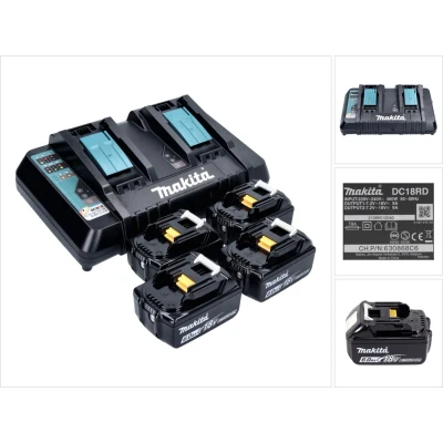 Afbeelding van Makita 199485 6 18V Li ion Accu Starterset (4x 6,0Ah)