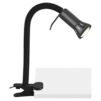 Afbeelding van Brilliant Decoratieve cliplamp praktische klemlamp met flexibele arm, ideaal als werk of leeslamp schakelaar gemaakt van metaal/kunststof in zwart hoogte 34 cm