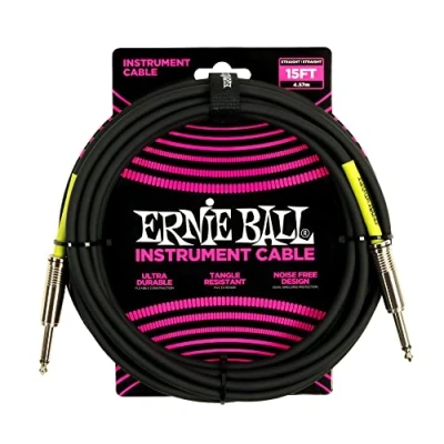 Afbeelding van Ernie Ball 6399 instrumentkabel jack mono zwart 4.5m