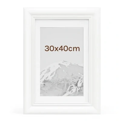 Afbeelding van WOLTU 1 Stuck Fotolijstje 30x40cm structuur in Houten en paneel glas,Wit 9437