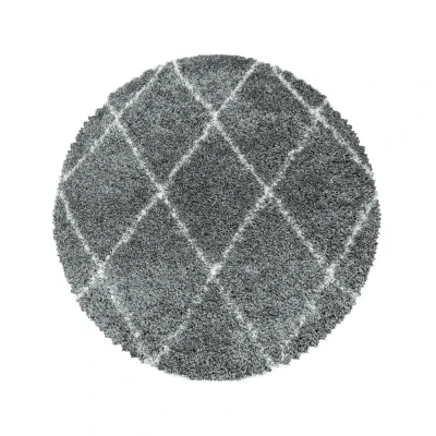 Afbeelding van Harmony Soft Shaggy Hoogpolig Vloerkleed Grijs 160 cm rond