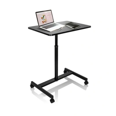 Afbeelding van hjh OFFICE 802111 statafel laptop stand VM SU 70x48 cm zwart laptopstandaard werktafel in hoogte verstelbaar tot 114 cm, model 2