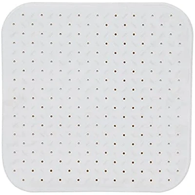 Afbeelding van MSV Douche/bad anti slip mat badkamer rubber wit 54 x cm Badmatjes