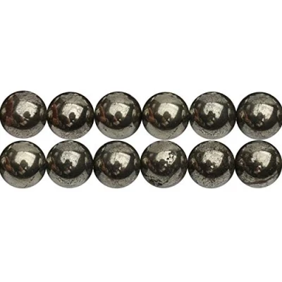 Afbeelding van SKYBEADS Natuurlijke pyriet edelsteenkralen om op te rijgen, ronde 6 mm streng 38 cm ca. 60 stuks