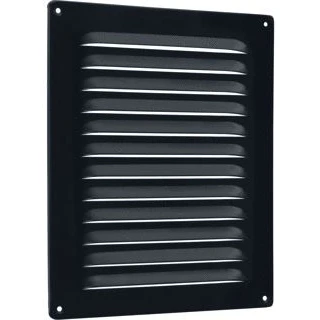 Afbeelding van Schoepenrooster 200 x 250 mm aluminium zwart gecoat