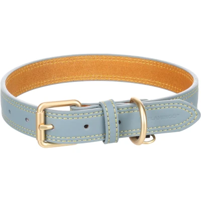 Afbeelding van Flamingo Hondenhalsband Virginia lichtblauw, L 43 53 cm, 25 mm, met een ring voor identificatielabel, genaaid hogere weerstand