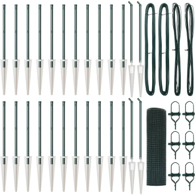 Afbeelding van vidaXL Gelaste Draadomheining met 13 Spike Posts Groen 0.8x50 m Staal