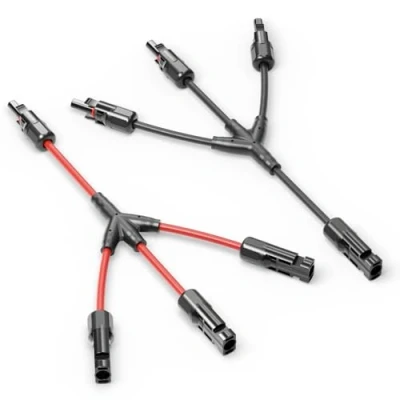 Afbeelding van deleyCON Solar Y Kabel 3/1 Adapter 4mm² Stekkeradapter PV4 / T IP68 1500V (M/FFF, F/MMM) Voor Zonnesysteem, Zonnepaneel, PV Systeem, Fotovoltaïsch, Stekker (30cm)
