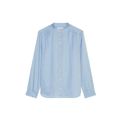 Afbeelding van Marc O&#039;Polo Stehkragen Relaxed AUS Softem Overhemdblouse, Dames, Maat: 34, Fresh sky