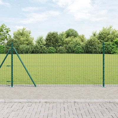 Afbeelding van vidaXL Euro hek met 7 flenspalen 0,8x10 m gegalvaniseerd staal