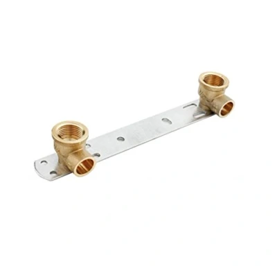Afbeelding van 1/2&quot; x 15mm verborgen douchebeugel/lengte 150mm/thermostatische mengkraan bar achterplaat BSP draad kraan aansluiting set
