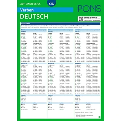 Afbeelding van PONS Verben auf einen Blick Deutsch: 20