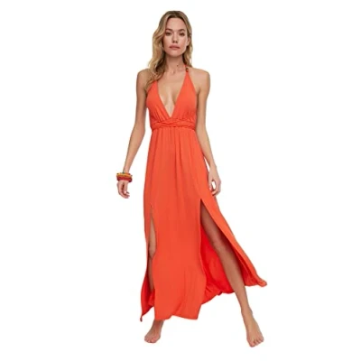 Afbeelding van Trendyol Zwarte Maxi Gebreide Strandjurk Met Kralen En Accessoires Tbess21El2796