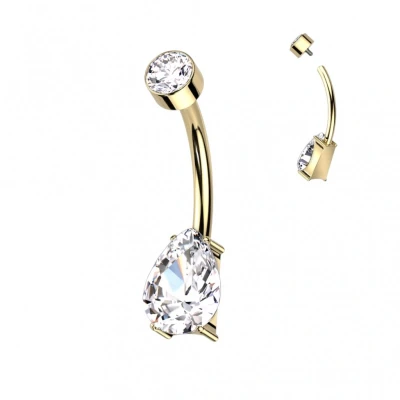Afbeelding van Piercing titanium drop goud