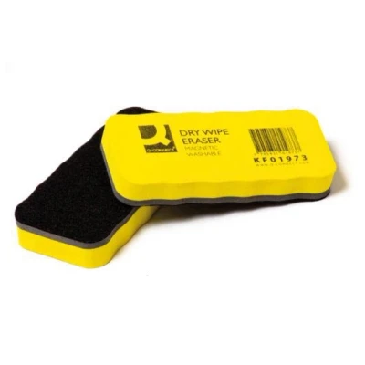 Afbeelding van Q connect Bordenwisser, Magnetisch, Wasbaar, Geel Bordenwisser