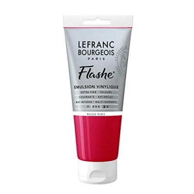 Afbeelding van Lefranc Bourgeois 300615 Flashe acryl en vinylverf, lichtecht, dekkend bestand tegen veroudering 80ml Tube, Ruby Red
