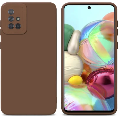 Afbeelding van Cadorabo Hoesje geschikt voor Samsung Galaxy A71 4G in FLUID BRUIN Beschermhoes TPU silicone Cover Case
