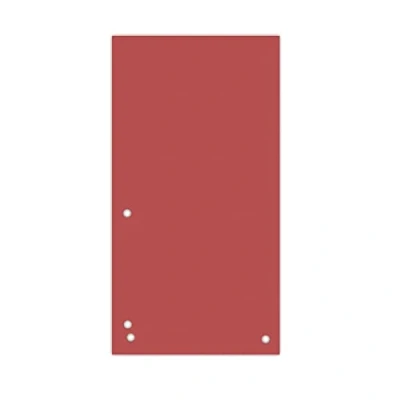 Afbeelding van DONAU 100 stuks scheidingsstroken/kleur: rood / 1/3 A4 van 190 g/m² gerecycled karton 4 voudige perforatie 23,5 x 10,5 cm/geperforeerde/scheidingsbladen map register tabbladen/Made in EU