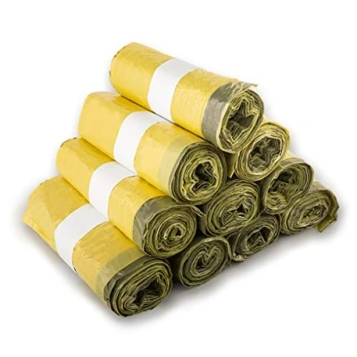 Afbeelding van Extra sterke gele zakken zak met trekkoord, 90 liter, 22µ materiaaldikte (10 rollen)