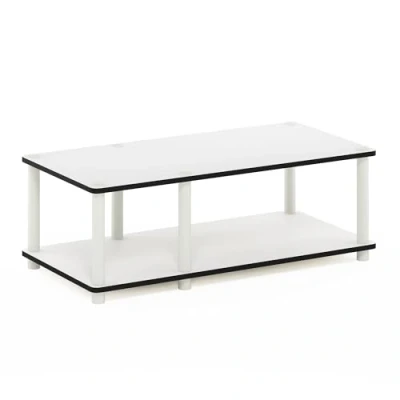 Afbeelding van Furinno Just No Tools medium televisiestandaard, tv standaard, salontafel, wit, 80 (breedte) x 27,7 (hoogte) 39,6 (diepte) cm