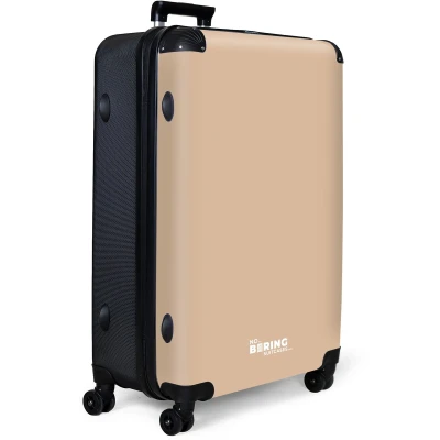 Afbeelding van NoBoringSuitcases.com® Koffer groot Reiskoffer lichtgewicht Beige Effen Rolkoffer met 4 wielen Grote trolley XL 98 liter bagage