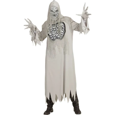 Afbeelding van Widmann Spook &amp; Skelet Kostuum Schreeuwende Geest Silencio Man Wit / Beige, Grijs Small Halloween Verkleedkleding