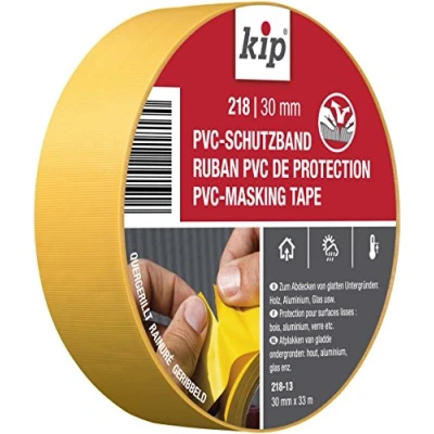 Afbeelding van kip pvc masking tape geribbeld 218 geel 30mm x 33m