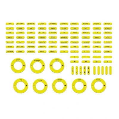 Afbeelding van Simoni Racing SRS10 sticker voor stuurwiel, neongeel rijsimulator, stickers knop