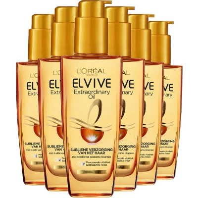 Afbeelding van 6x L&#039;Oréal Elvive Extraordinary Oil Haarolie voor Normaal Haar 100 ml