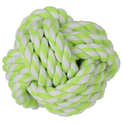 Afbeelding van Adori Flos Bal Wit&amp;Lime Hondenspeelgoed Ø10 cm