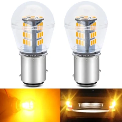 Afbeelding van DEFVNSY Set van 2 Amber/Geel 1157 BAY15D 2057 2357 7528 Extreem heldere LED lamp 2835 33 SMD lampen voor richtingaanwijzers Achterlichten Knipperlicht Zijmarkeringslampen 10 30V DC