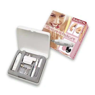 Afbeelding van Bausch 0375Licht Elektrisch manicure /pedicureapparaat met rondom licht en borgschroef, 5 opzetstukken: hand /teennagels slijpen, vijlen, polijsten, eelt verwijderen, nagelverzorging, voetverzorging,