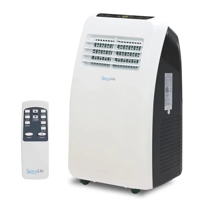Afbeelding van SereneLife Air Conditioner, Mobiele Stille Airconditioner, Draagbare 3 in 1 Airco met Ingebouwde Ontvochtigerfunctie, Ventilatorstand, Afstandsbediening, Compleet Raammontage Uitlaatkit, 7K BTU, Wit