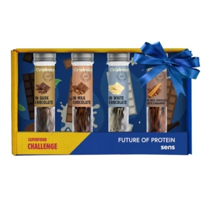 Afbeelding van SENS Eetbare Insecten Mix voor Mensen, Party Melange Snack, Geroosterde Krekels in Chocolade, Krokante Eiwitrijk, Cadeau Idee